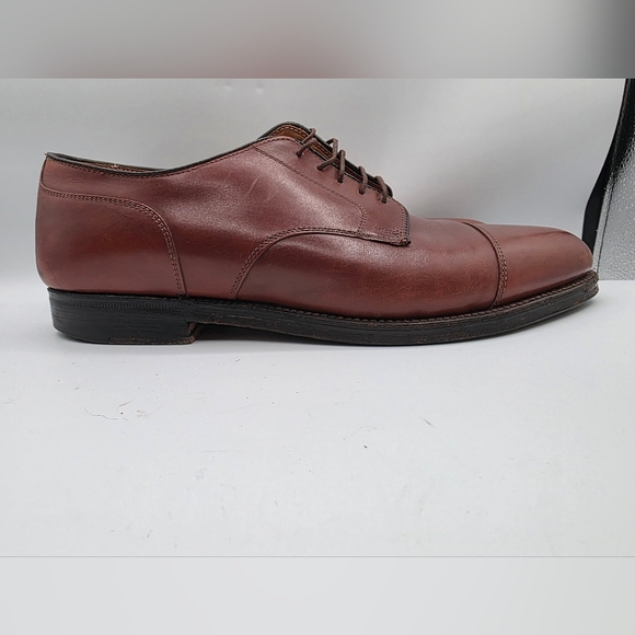 Mens 972 Alden Straight Tip Blucher Brown Cap Toe Oxford Shoes Size 11.5 Leather main image 5